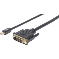 Manhattan Manhattan Mini DisplayPort / DVI Csatlakozókábel [1x Mini DisplayPort dugó - 1x DVI dugó, 24+1 pólusú] 1.80 m Fekete (152150)