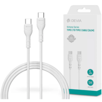 Devia Devia USB Type-C - USB Type-C adat- és töltőkábel 1 m-es vezetékkel - Devia Kintone Series Type-C To Type-C Cable - 60W - white (ST379543)
