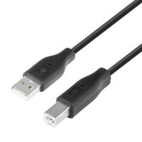 TB TB USB-A apa - USB-B apa 2.0 Adat és töltő kábel - Fekete (AKTBXKU1PABW18B)