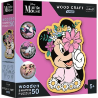 Trefl Trefl Puzzle Wood Craft: Disney, Minnie egér virágokkal - 50 darabos puzzle fából (227292/20200) (20200)
