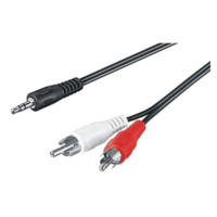 M-CAB M-CAB 7200115 3.5mm Jack - 2x RCA (apa - apa) kábel 0.5m - Fekete (7200115)