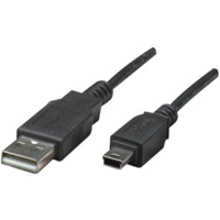 Manhattan USB 2.0 kábel [1x USB 2.0 dugó A - 1x USB 2.0 mini dugó B] 1.80 m fekete Manhattan 756617 (333375-CG)