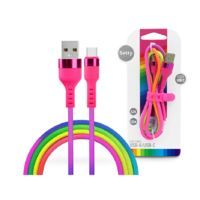 Setty Setty USB - USB Type-C adat- és töltőkábel 1,2 m-es vezetékkel - Setty Rainbow -5V/2,1A (SE094179)