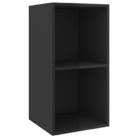 vidaXL magasfényű fekete forgácslap fali TV-szekrény 37 x 37 x 72 cm (805478)