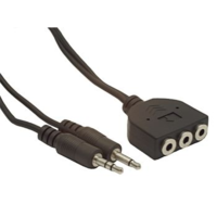 Gembird Gembird audio kábel, stereo, 2x Jack 3,5mm (apa) - 3x Jack 3,5mm (anya) 1m (CC-MIC-1)