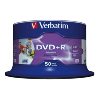 Verbatim Verbatim DVD+R Wide Inkjet Printable No ID Brand 4,7 GB 50 dB (43512)