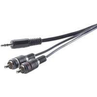 SpeaKa Professional Jack - RCA audio kábel, 1x 3,5 mm jack dugó - 2x RCA dugó, 3 m, szürke, SpeaKa Professional 325225 (SP-1300900)