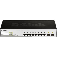 D-Link D-Link DGS-1210-08P Vezérelt L2 Gigabit Ethernet (10/100/1000) Ethernet-áramellátás (PoE) támogatása Fekete (DGS-1210-08P/E)