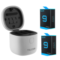 Telesin Telesin Allin Box GoPro Hero9/10 hármas akkumulátor töltő és Micro SD olvasó + 2db akkumulátor (GP-BTR-905-GY) (GP-BTR-905-GY)
