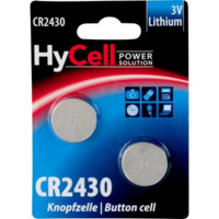 HyCell CR2430 lítium gombelem, 3 V, 300 mA, 2 db, HyCell BR2430, DL2430, ECR2430, KCR2430, KL2430, KECR2430, LM2430 (5020172)