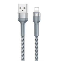 Remax Remax Jany Alloy USB-A - Lightning kábel 2.4A 1m ezüst (RC-124i silver) (RC-124i silver)