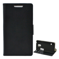 gigapack Tok álló, bőr hatású (FLIP, oldalra nyíló, asztali tartó funkció) FEKETE [Samsung Galaxy S5 mini (SM-G800)] (5996457465422)