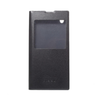 gigapack Tok álló, bőr hatású (FLIP, oldalra nyíló, S-View Cover) FEKETE [Sony Xperia L1 (G3312)] (5996457715824)