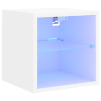 vidaXL fehér falra szerelhető TV-szekrény LED-lámpákkal 30x28,5x30 cm (836973)