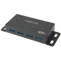LogiLink LogiLink SuperSpeed USB3.0 HUB 4Port szerelhető aktív, tápegységgel Fekete (UA0149)