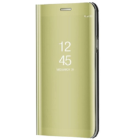 TokShop OnePlus 8, Oldalra nyíló tok, hívás mutatóval, Smart View Cover, arany (utángyártott) (94699)