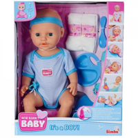 Simba Toys Simba Toys New Born Baby pisilős fiú baba kiegészítőkkel (105030044) (ST105030044)