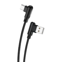 Foneng Foneng X70 USB-A - USB-C derékszögben hajlított csatlakozós kábel 1m fekete (6970462517313) (6970462517313)