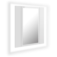 vidaXL magasfényű fehér akril LED-es fürdőszobai tükrös szekrény (804953)