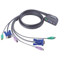 Aten ATEN CS62 2-port PS/2 KVM switch KVM kábel Többszínű 1,2 M (CS62Z)
