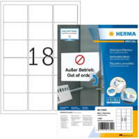 HERMA HERMA Etiketten A4 weiß 63,5x46,6 mm ablösb. Papier 1800 St. (10302)