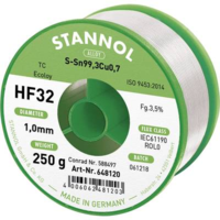 Stannol Stannol HF32 3500 Forrasztóón, ólommentes Tekercs Sn99.3Cu0.7 250 g 1 mm (648107)