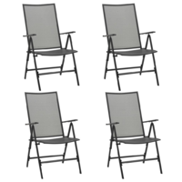 vidaXL 4 db antracitszürke acél összecsukható hálós szék (310153)