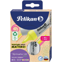 Pelikan Büro Pelikan Textmarker 490 eco Set aus 4 Neon-Farben im Etui (823326)
