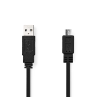 Nedis Nedis CCGP60505BK10 USB Type-A apa - Micro USB Type-B apa 2.0 Adat és töltő kábel - Fekete (1m) (CCGP60505BK10)