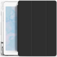 Xprotector Apple iPad 10.2 (2019 / 2020 / 2021), mappa tok, Apple Pencil tartóval, átlátszó szilikon hátlap, Smart Case, Xprotector Smart Book Flip, fekete (XP121153)