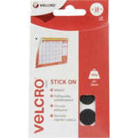 VELCRO® Öntapadó tépőzár pontok, (O) 16 mm, fekete, Stick On, 8 pár (VEL-EC60228)