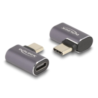 DeLock Delock USB Adapter 40 Gbps USB Type-C PD 3.0 100 W csatlakozódugóval - csatlakozóhüvellyel, ívelt bal / jobb 8K 60 Hz fém (60047) (60047)