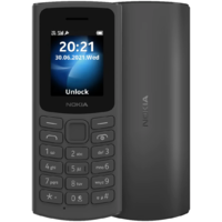 Nokia Nokia 105 4G 48MB/128MB Dual SIM Okostelefon - Fekete + Domino Quick SIM kártya csomag (105 4G DOMINO)