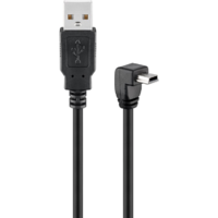 Goobay Goobay 93971 USB-A apa - USB-B 90° apa 2.0 Adat és töltő kábel - Fekete (1.8m) (93971)