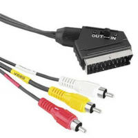 Hama Hama Video Connecting Cable Scart Male Plug - 3 RCA Male Plugs, 1.5 m 1,5 M SCART (21-pin) 3 x RCA Fekete (43178)