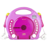 X4 Tech Gyermek karaoke szett, beépített CD lejátszóval, két mikrofonnal, USB-s, SD kártyás, rózsaszín X4-Tech Bobby Joey 701354 (701354)