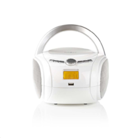 Nedis Nedis hordozható Bluetooth CD-lejátszó/FM-rádió/USB/Aux fehér (SPBB100WT) (SPBB100WT)