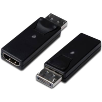 Digitus Digitus Kijelző csatlakozó / HDMI Átalakító [1x DisplayPort dugó - 1x HDMI alj] Fekete Kettős árnyékolás, reteszelhető, HDMI-re alkalmas (DB-340602-000-S)
