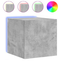 vidaXL betonszürke falra szerelhető TV-szekrény LED-del 30,5x35x30 cm (837224)