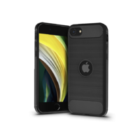 Haffner Apple iPhone SE 2020/SE 2022 szilikon hátlap - Carbon Logo - fekete (PT-5977)