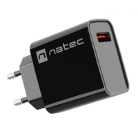 Natec Natec Ribera NUC-2058 USB-A Hálózati töltő - Fekete (18W) (NUC-2058)