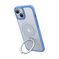 Torras Torras Ostand Matte iPhone 15 Tok - Átlátszó/Kék (UPRO OSTAND NAVY BLU)