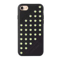 FIERRE SHANN FIERRE SHANN műanyag telefonvédő (bőr hatású hátlap, szegecses) FEKETE [Apple iPhone SE 3 (2022)] (5996457817436)