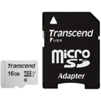 Transcend SD microSD Card 16GB Transcend SDHC USD300S-A w/Adapter (TS16GUSD300S-A)
