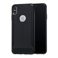 gigapack Szilikon telefonvédő (közepesen ütésálló, karbon minta, logo kivágás) FEKETE [Apple iPhone XS Max 6.5] (5996457818129)