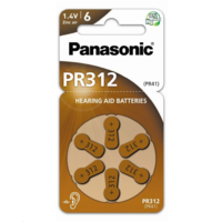 Panasonic Panasonic 1.4V PR312L/6LB Cink-levegő hallókészülék elem (6db / csomag) (PR-312(41)/6LB) (PR-312(41)/6LB)
