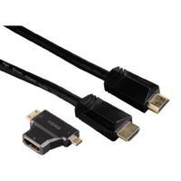 Hama Hama TL High Speed HDMI kábel 1.5m fekete + adapter (122227) (hama122227)