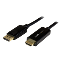 StarTech StarTech.com DisplayPort to HDMI Cable – 6ft / 2m - 4K 30Hz – Black – DP to HDMI Adapter Cable for Your 4K HDMI Monitor / TV (DP2HDMM2MB) - video cable - DisplayPort / HDMI - 2 m (DP2HDMM2MB)