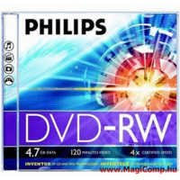 Philips Philips DVD-RW Újraírható DVD Lemez Normál Tok (DN4S4J10C/00)