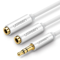 UGREEN UGREEN AV123 AUX audio elosztó jack kábel 3.5mm 0,2m fehér (10780) (UG10780)